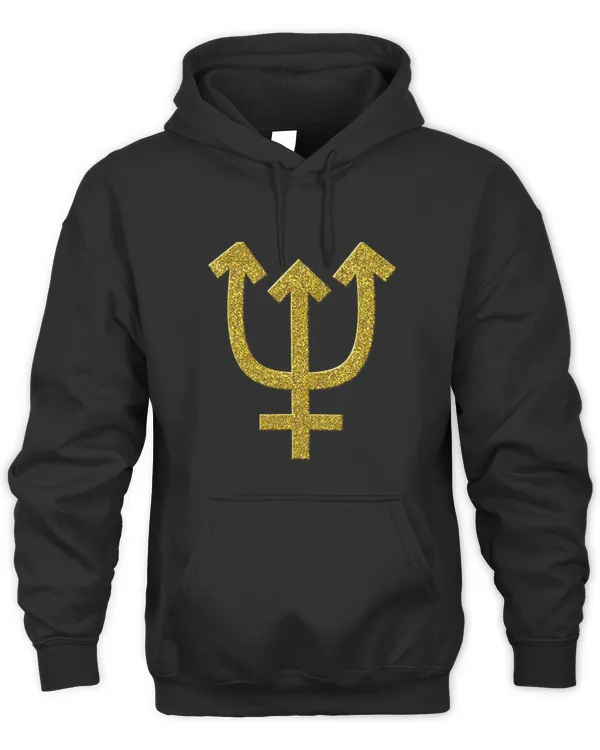 Trident Neptune Golden retro Astrology symbol
