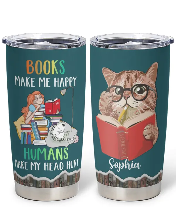 Books make me happy tumbler