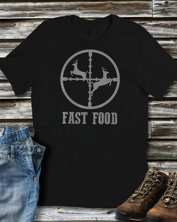 Deer Hunting Funny Hunter Fast Food Gift T-shirt