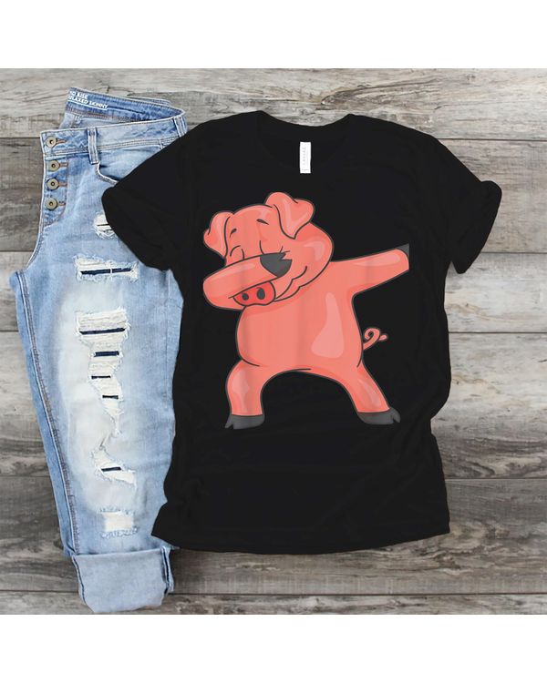 Dabbing Pig Cute Piggy Lovers Funny Farmer Dab Pork Gift T-Shirt