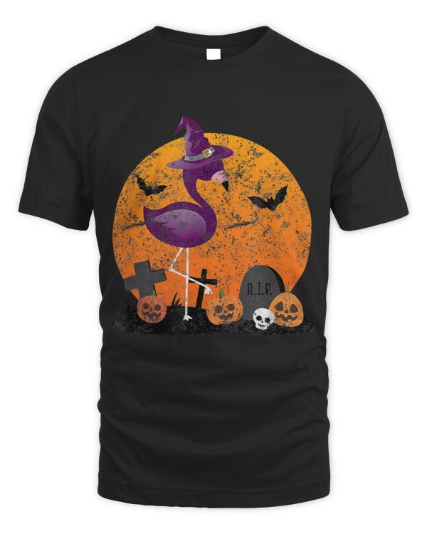 cute witch flamingo lover pumpkin halloween party