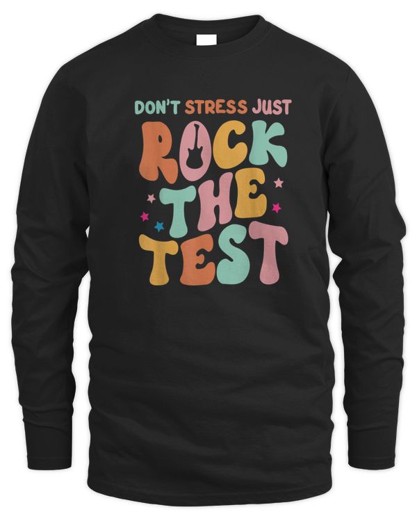 Retro Groovy Rock The Test Testing Day Motivational Students