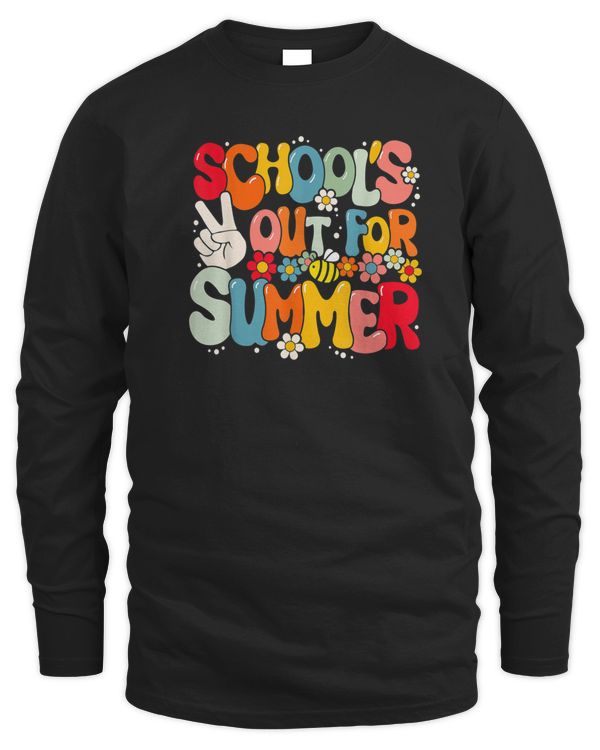 Retro Groovy School's Out For Summer Graduation Teacher Kids