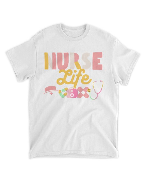 Nurse Life T-ShirtNurse Life Heart Shape Nursing Week RN LPN CNA Healthcare T-Shirt_by DetourShirts_ (1)