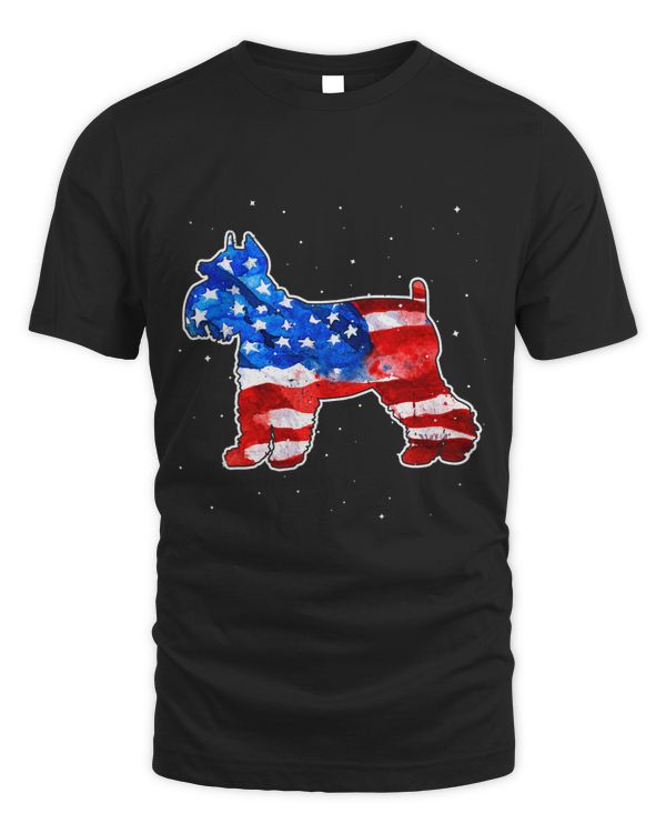 Schnauzer Tie Dye American Flag Patriotic 4th Of July
