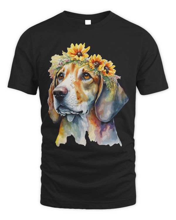 Cute Beagle Sunflower Dog Breed Pet Puppy
