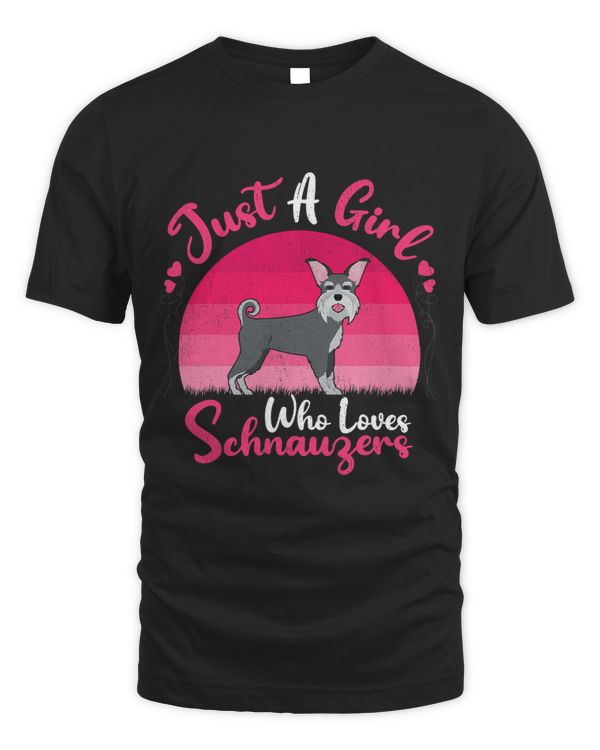 Vintage Schnauzer Dog Lover Just A Girl Who Loves Schnauzers