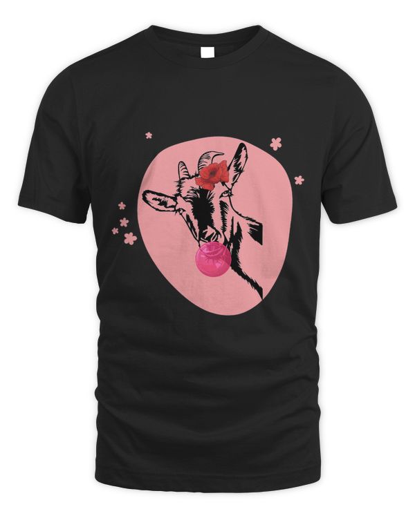Funny Goat with bubble gum bandana glasses