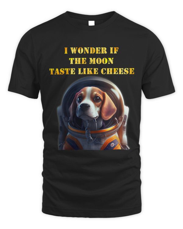 Cute Beagle dog hungry in Astronaut suit space