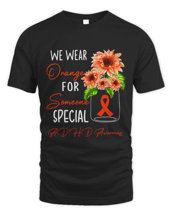 ADHD Awareness Womens Sunflower We Wear Orange ADHD Awareness