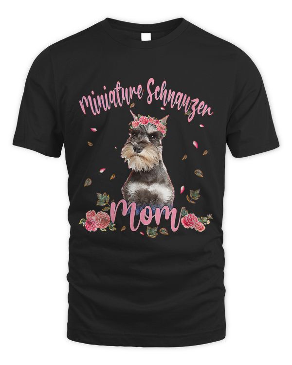 Womens Cute Schnauzer Mom Flower Dog