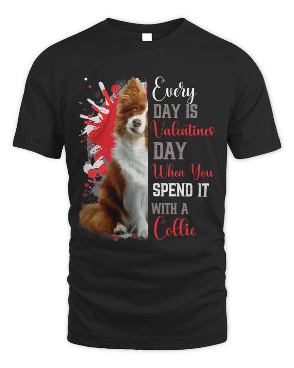 Womens Valentines Day Tan Collie Mom Mother Mum Mummy Border Collie
