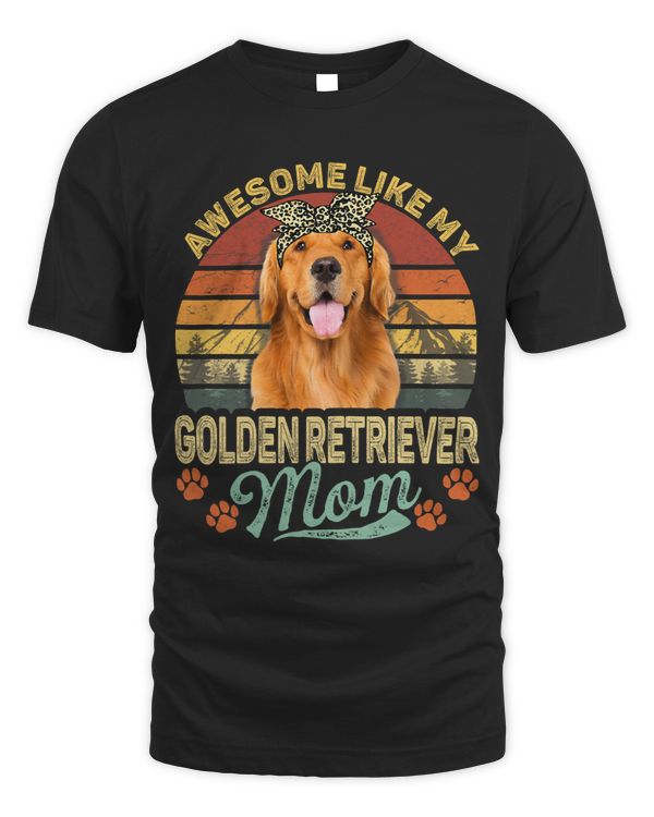 Womens Vintage Awesome Like My Golden Retriever Mom Dog Mom