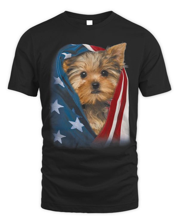 Yorkshire Terrier Towel American Flag