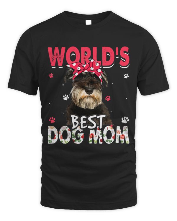 Womens Worlds Best Schnauzer Dog Mom Funny Mothers Day