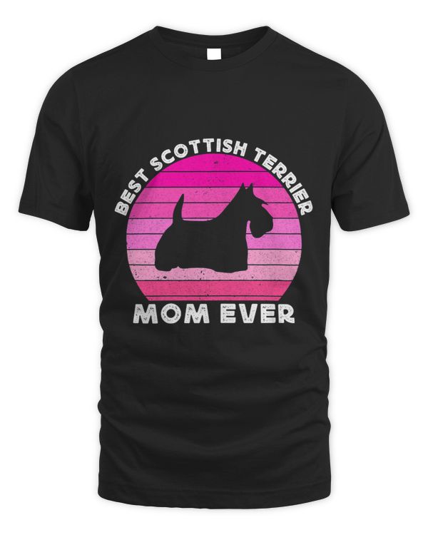 Womens Pink Scottish Terrier Mom For Women Scotty Scottie Dog Mom