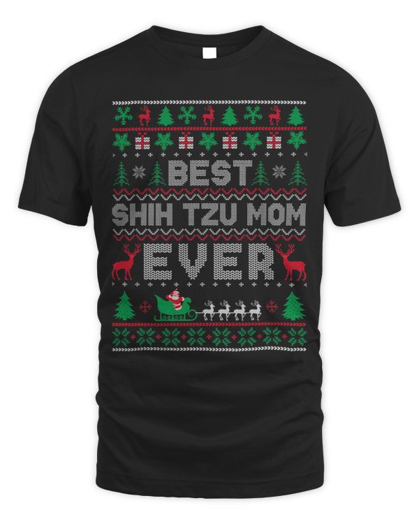 Xmas Holiday Best Shih Tzu Mom Ever Ugly Christmas Sweater
