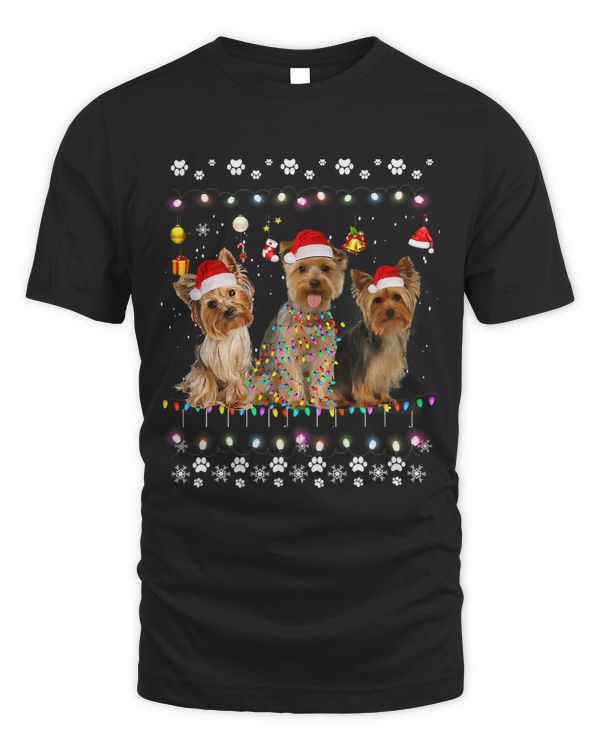 Xmas Lighting Matching Ugly Yorkshire Terrier Dog Christmas 64