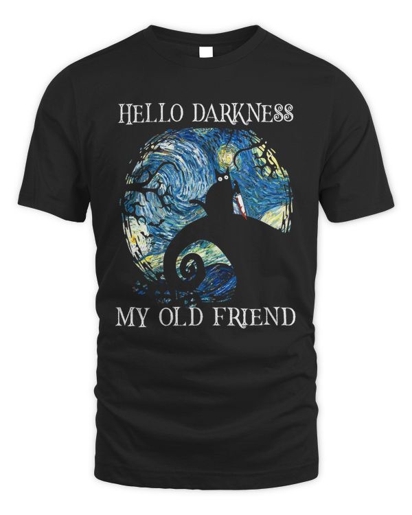 Starry van Gogh Hello Darkness Funny Cat Gifts