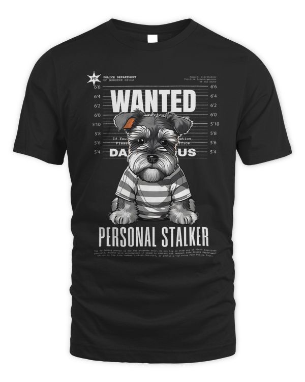 Adorable Mini Schnauzer mugshot kawaii dog graphic quote