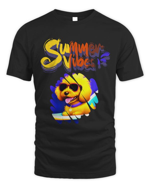 Cute Golden Retriever Summer Vibes Dog Wearing Glasses