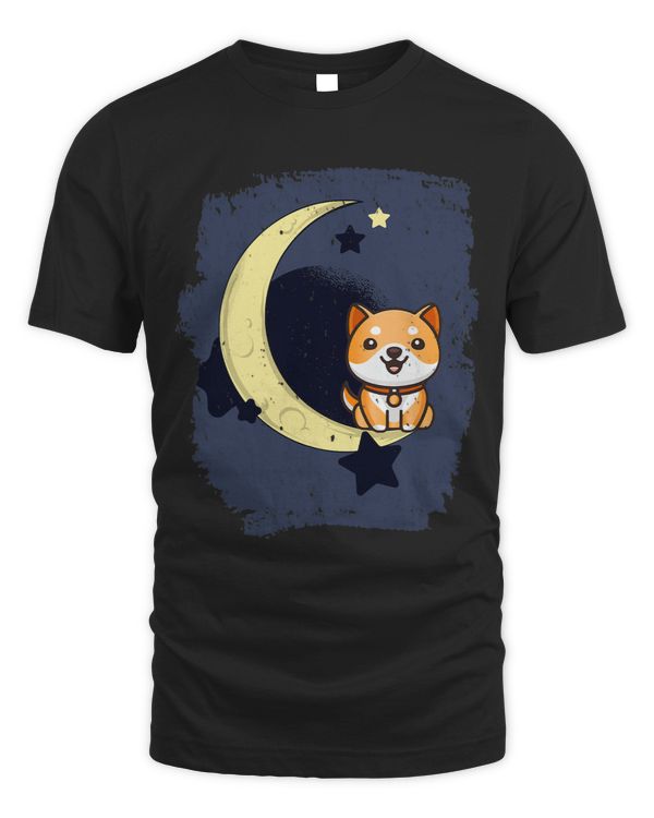 Distressed Shiba Inu Puppy Dog on the Moon