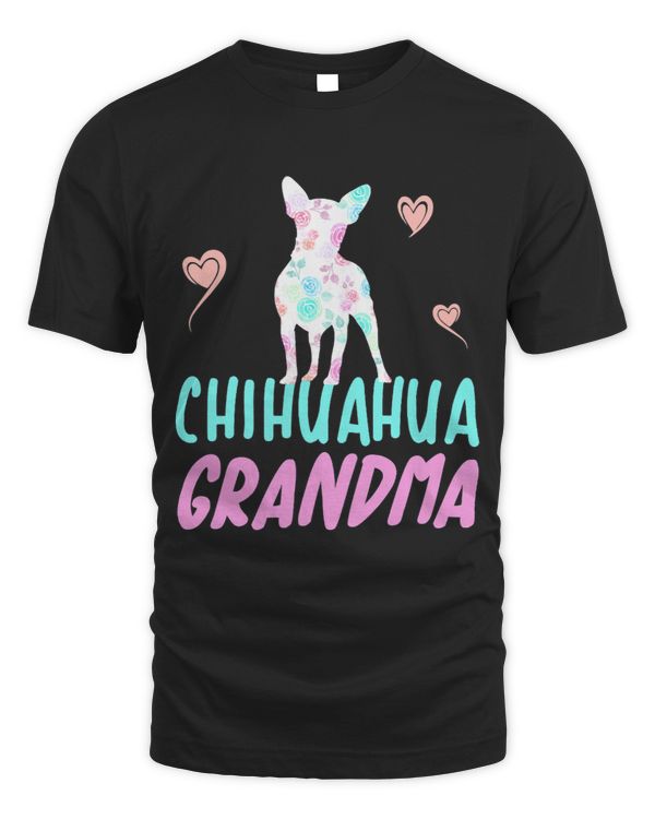 Womens Chihuahua Grandma Dog Lover Chihuahua Mom Roses Flower