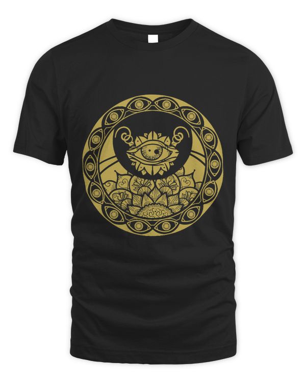 Evil Eye Golden Mandala Crescent Moon