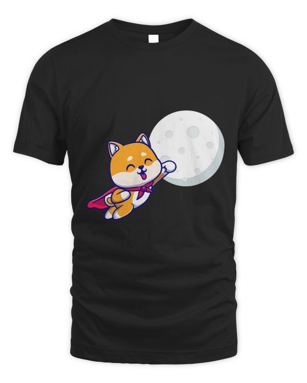Cute Shiba Inu Dog Flying To The Moon 1