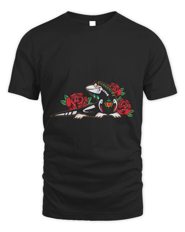 Chihuahua Dia Day of the dead Lizard Sugar Skull Red Rose