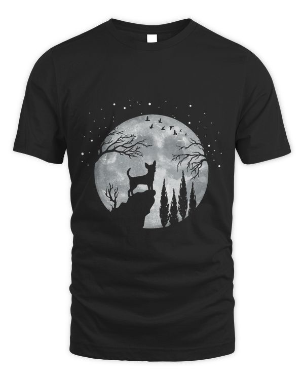 Chihuahua Dog Full Moon At Night Dog Breed Chihuahua