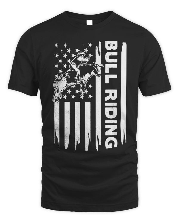 Rodeo bull rider US flag graphic concept