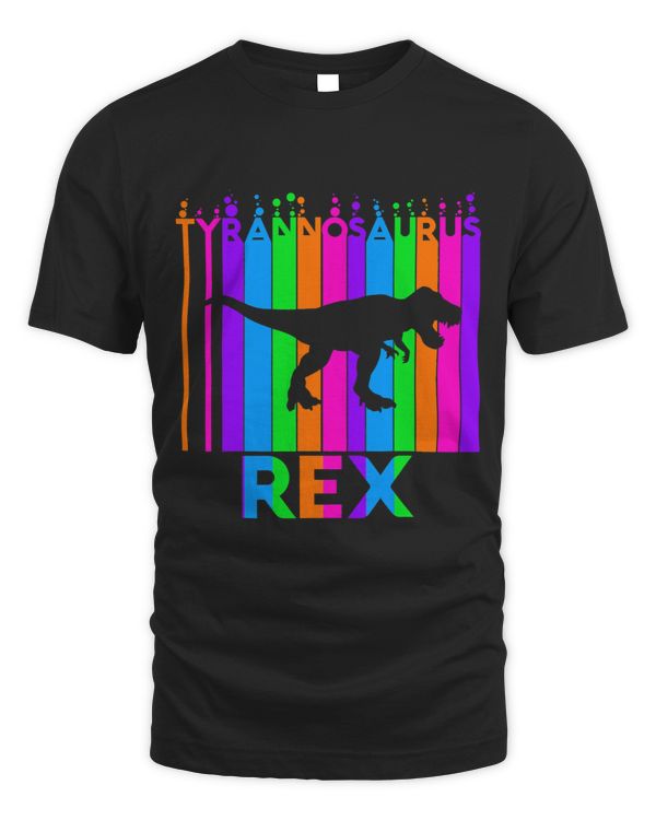 TyrannosaurusRex Animal Rainbow Bubble with Silhouette