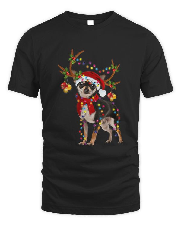 Black And Tan Chihuahua Gorgeous Reindeer Christmas