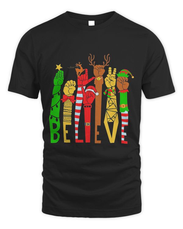 ASL Reindeer Elf Christmas Believe
