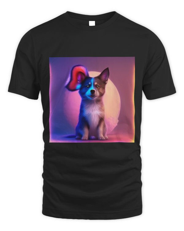 Cute Fluffy Dog Puppy Sitting Good Boy Girl Doggo Gift Sun