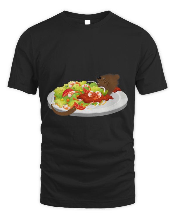Cute otter in a shrimp salad