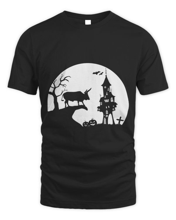 Bull Cow Silhouette Moon Funny Animal Halloween Costume