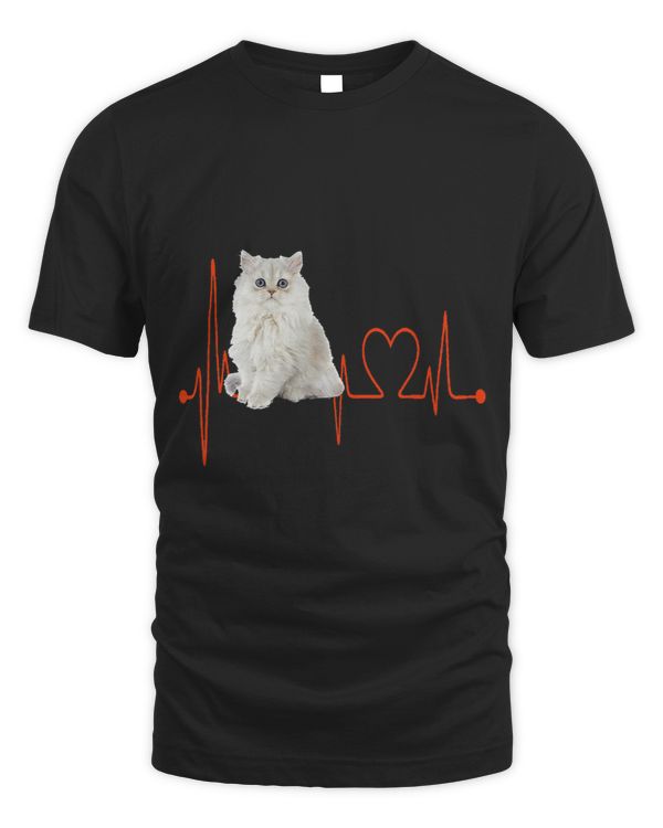 Golden Chinchilla Persian Cat Heartbeat EKG I Love My Cats