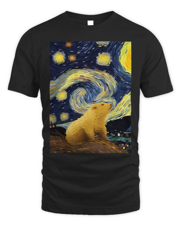 Golden Mole Starry Night Painting Men Women Kids