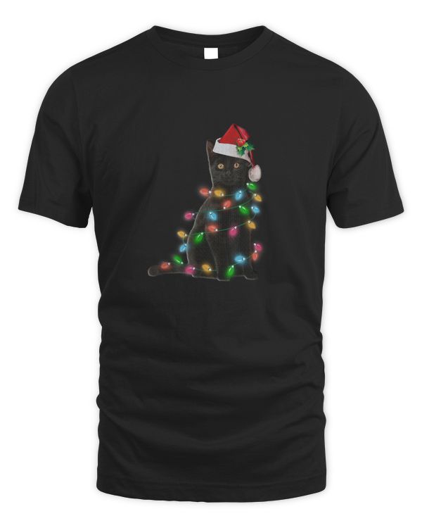 Black Cat Christmas Light TV Funny Cat Lover Christmas