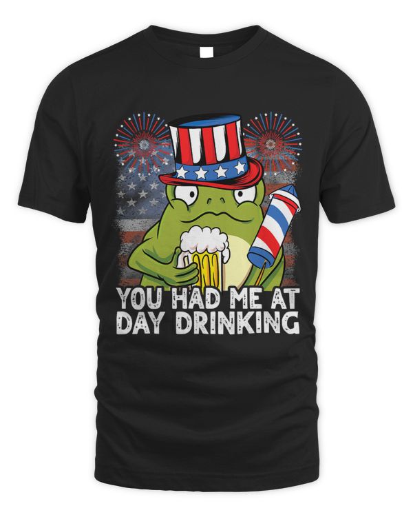 Frog Gift You Had Me At Day Drinking USA Funny Beer 4th of July Frog