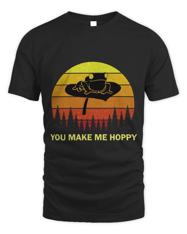 Frog Gift You Make Me Hoppy Frog Toad Lover Funny Pun Quote Silhouette
