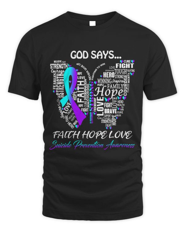 Suicide Prevention Butterfly Faith Hope Love Suicide Prevention Gifts