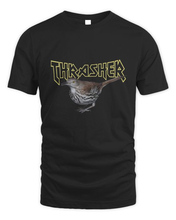 Brown Thrasher Shirt, Funny Bird Watching Tee, Birding Gifts, Birding Tee, Metalhead Gift, Thrash Metal, Classic Rock, Black Metal Shirt