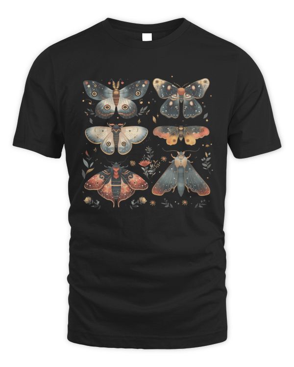 Moth Shirt, Moth Tee, Moth T-Shirt, Witchy Shirt, Cottage Core Shirt, Cottagecore Shirt Celestial Shirt Moon Phase Shirt