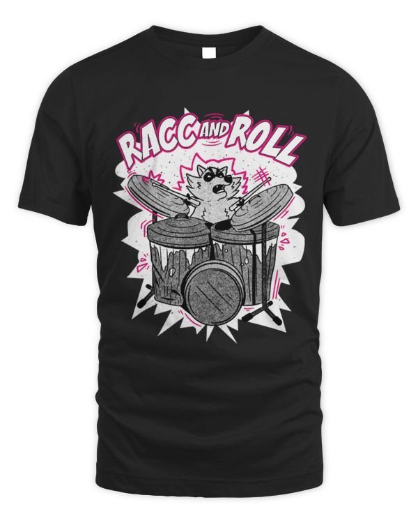 Funny Drummer Raccoons Racc and Roll Raccoon plays
