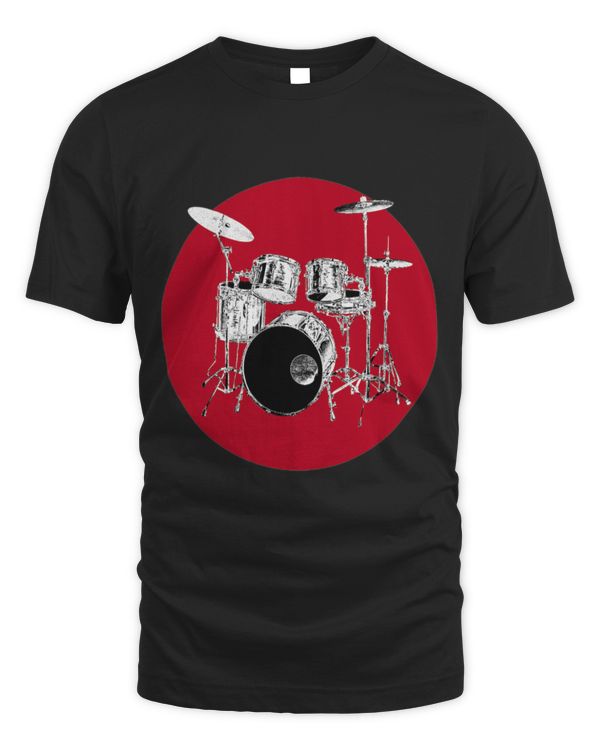 Funny Drummer Set Vintage Japanese Sun Art Design