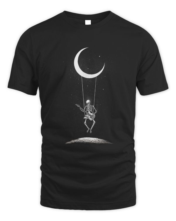 Funny Guitar Happy Halloween Funny Skeleton Playing Guitar Under The Moon Guitarist