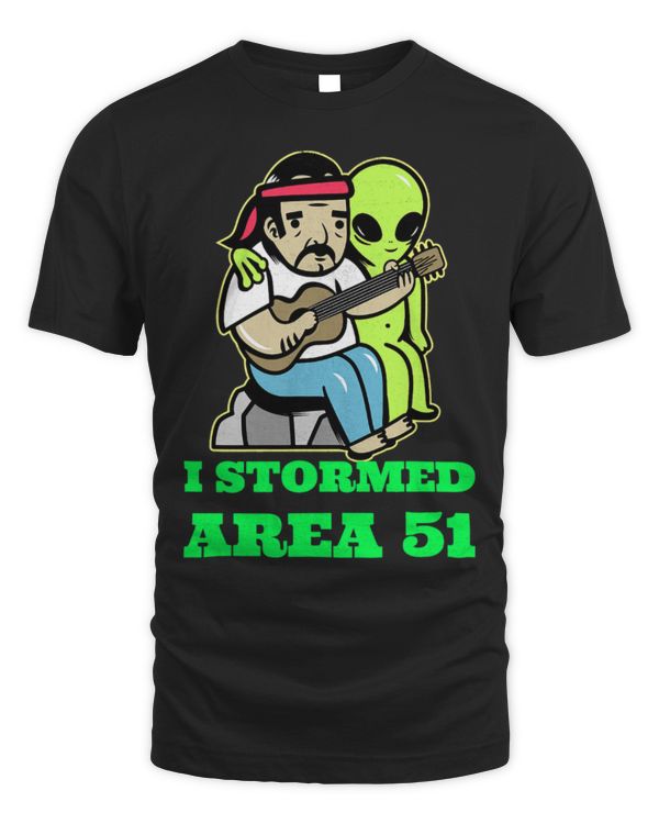 Funny Guitar I Stormed Area 51 Guitar Alien Funny Friend Guitarist